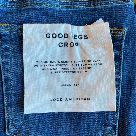 NWT Good American Good Legs High-Rise Crop Jeans Size 2 - Picture 9 of 10